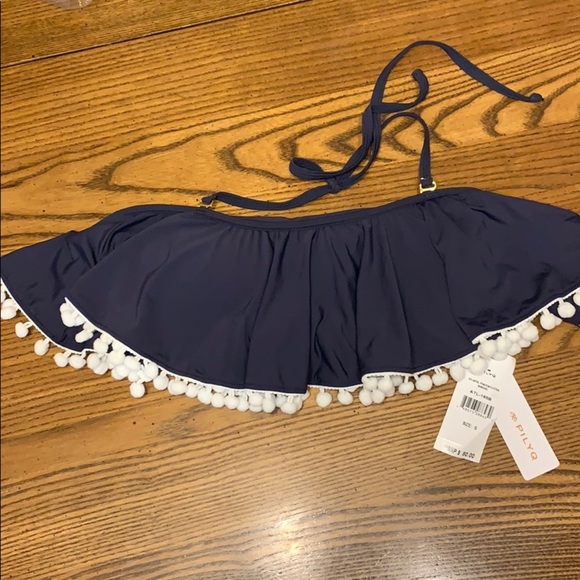 NWT $80 PILYQ‎ Atlantis Pom Pom Flutter Bandeau - Picture 1 of 3
